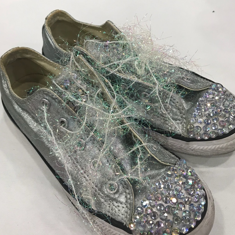Kid’s Metallic Mint Green Converse - Used